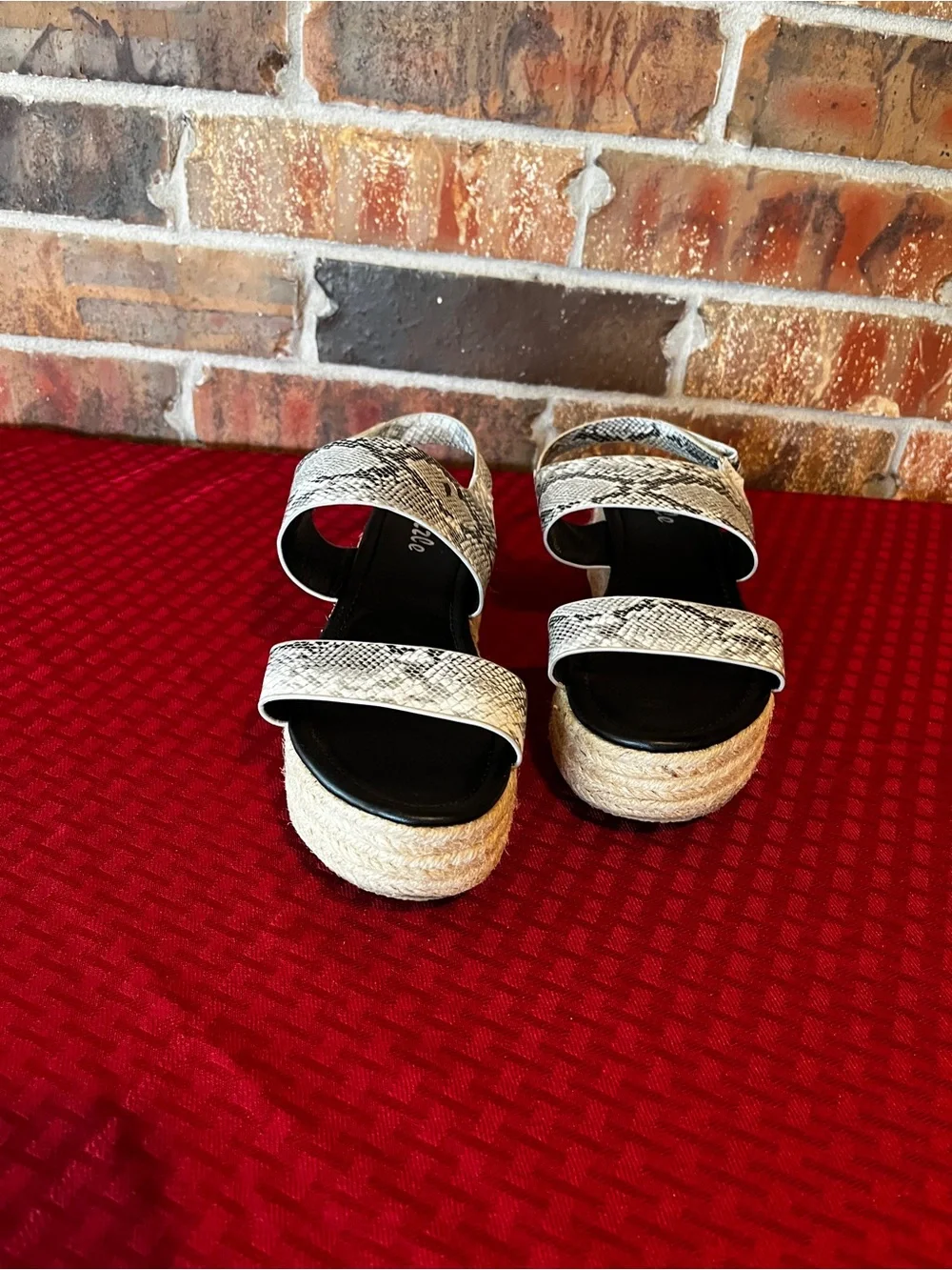 Pazzle espadrilles womens slingback flat form gladiator sandal snake Size:7.5